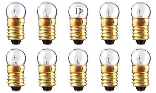 10-PK Screw Lamp Bulb 2.47V 0.3A  2-Cell 3V Replacement for #14 CM14 GE-14 Mazda