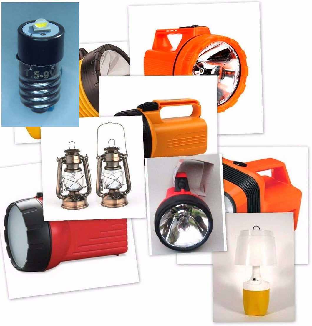 Bright 5W Cree LED E10 bulb Upgrade 360 Lumen All Polarity & Universal Voltage for Lantern 4D, 4-Cell 6V Lantern