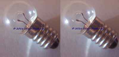 2X Set of #605 Miniature E10 Screw Bulb lamp 6V 6.2V .5A for 5D Cell Flashlights