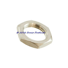 Panel Nut, 1/2" Nut 3/8"-32, Hex Brass Thick Bright Nickel Plated Jam Nuts PK5