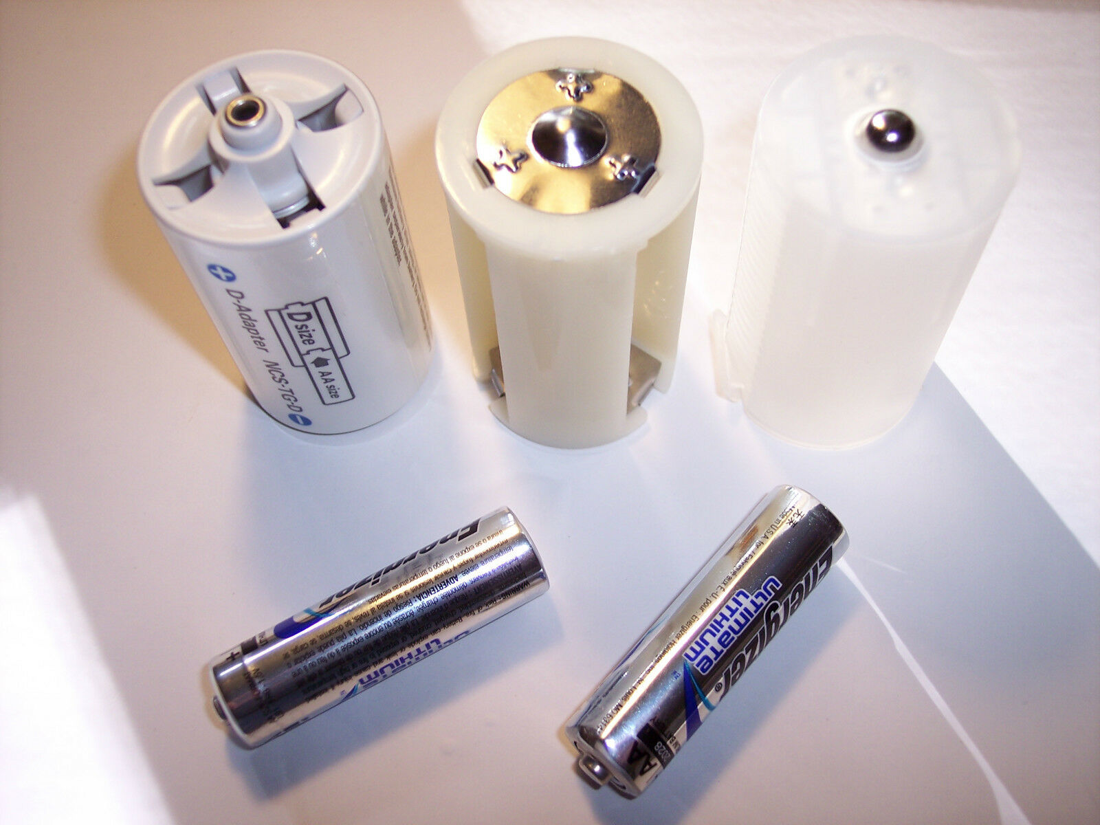d size rechargeable flashlight 3 aa adapter 1-PARALLEL Battery Adapter - Converts 3 AA Cells to 1 D size