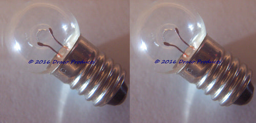2X Set of #605 Miniature E10 Screw Bulb lamp 6V 6.2V .5A for 5D Cell Flashlights